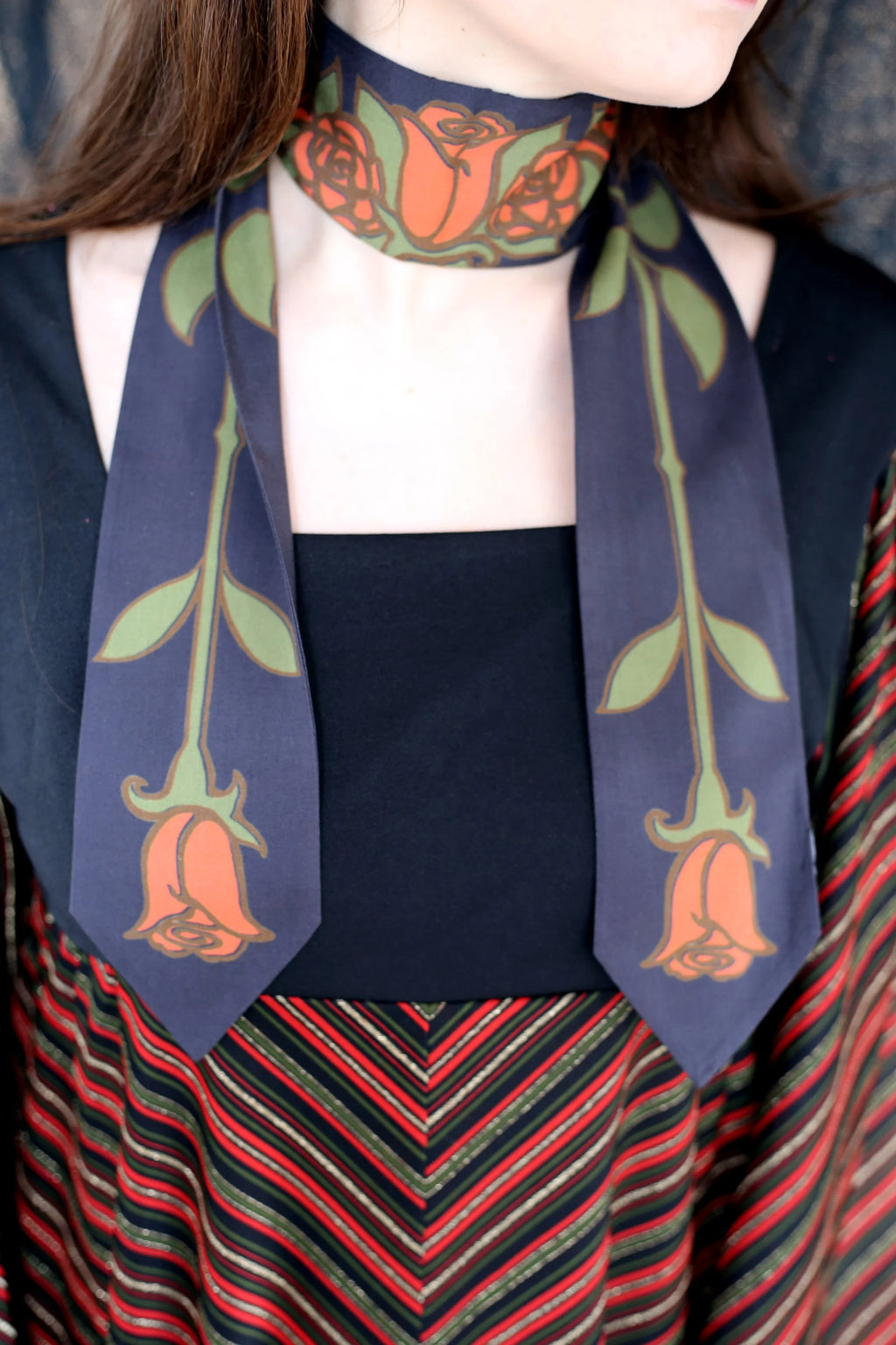 Misty Roses Organic Cotton Skinny Scarf
