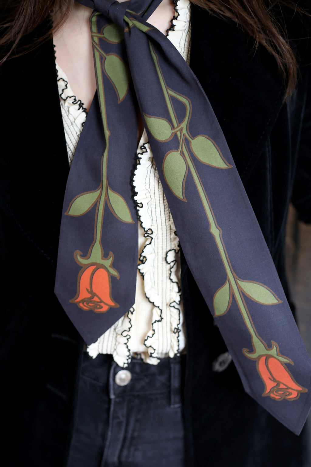 Misty Roses Organic Cotton Skinny Scarf