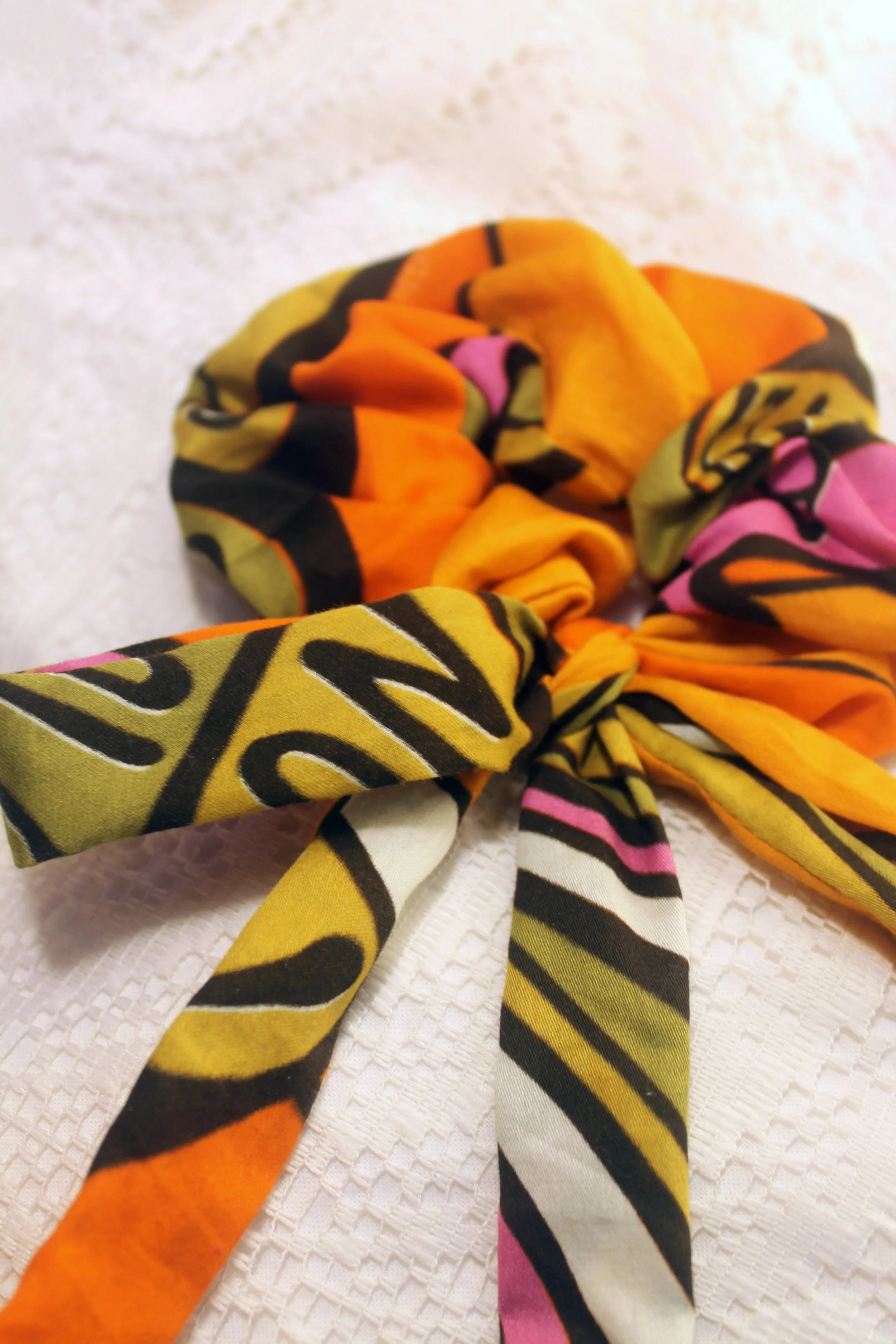 Patience Is A Butterfly Orange Scrunchie