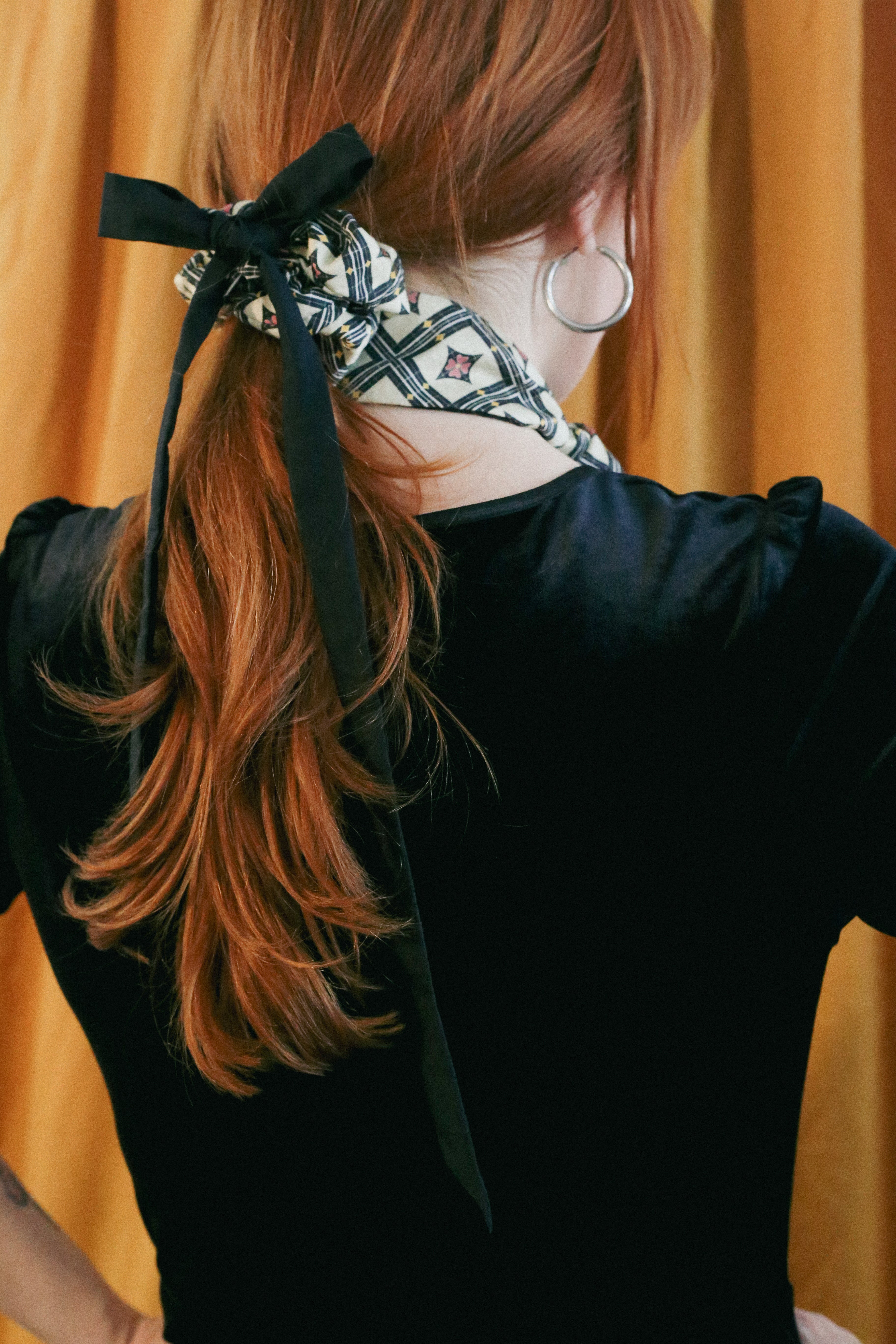 Out On The Tiles Scrunchie with Bow