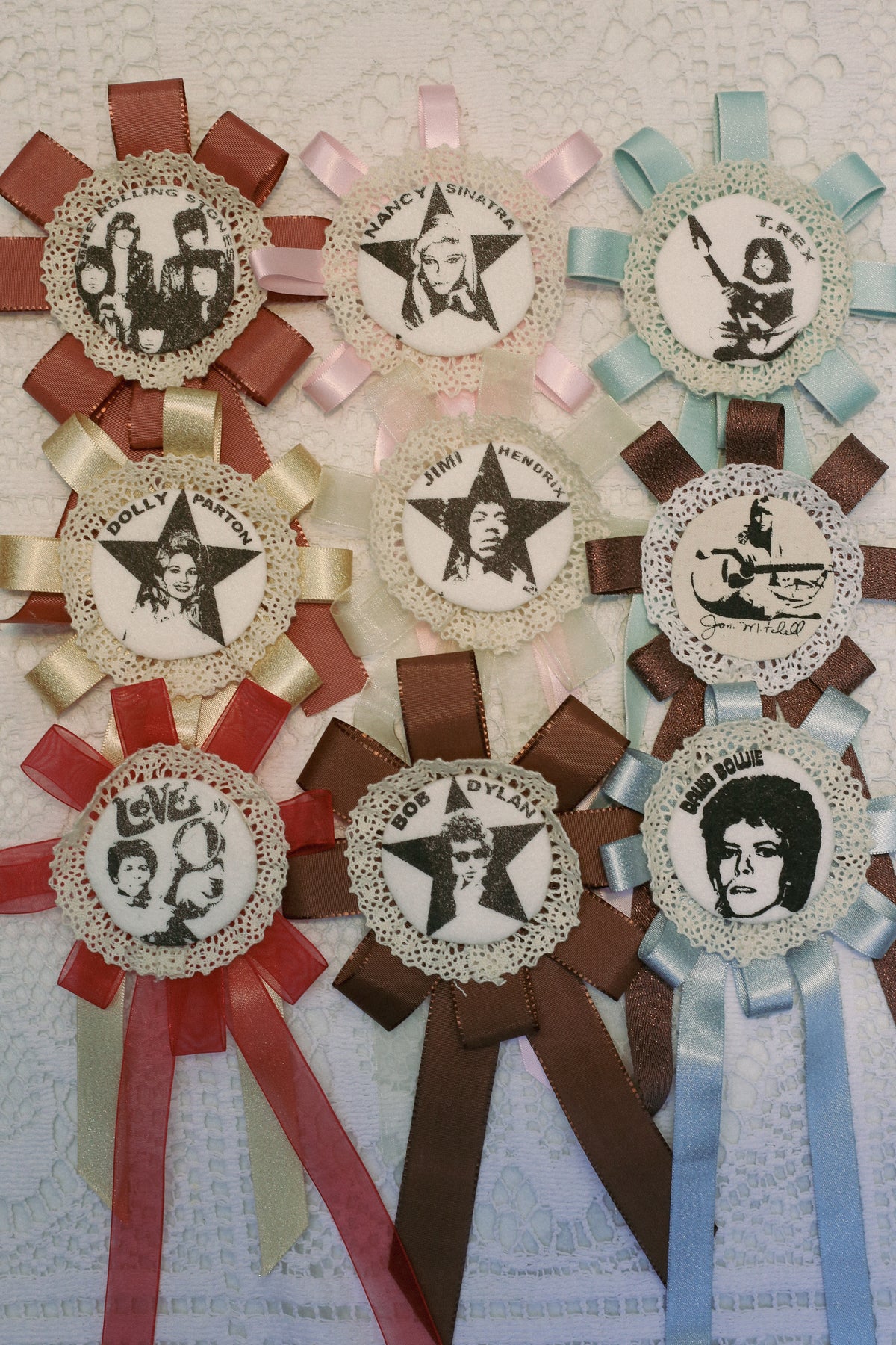 Screen Printed Fan Rosettes