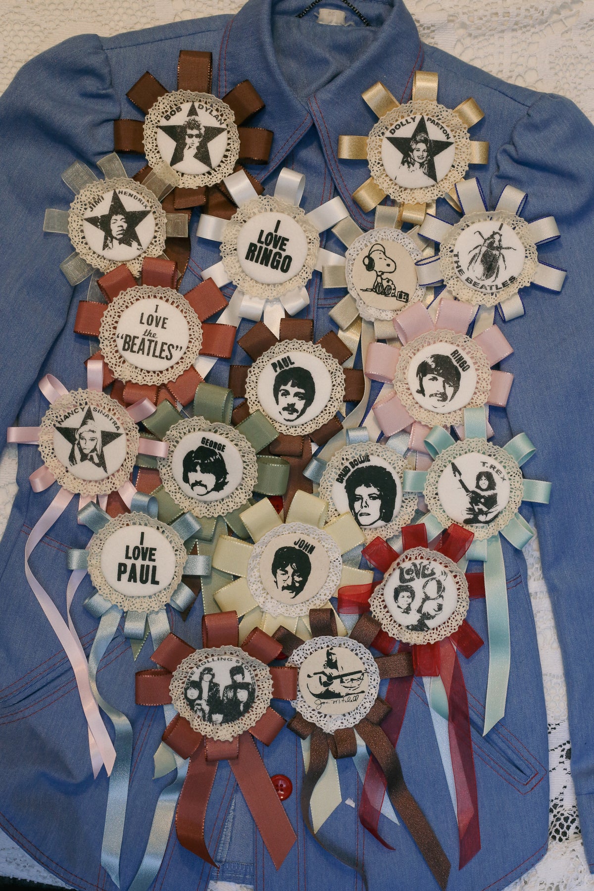 Screen Printed Fan Rosettes